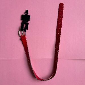 Crimson Faux Leather Floral Cut Out Children’s Belt